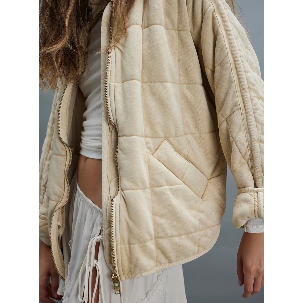 Free People Cream Quilted Puffer Jacket - Picture 4 of 15
